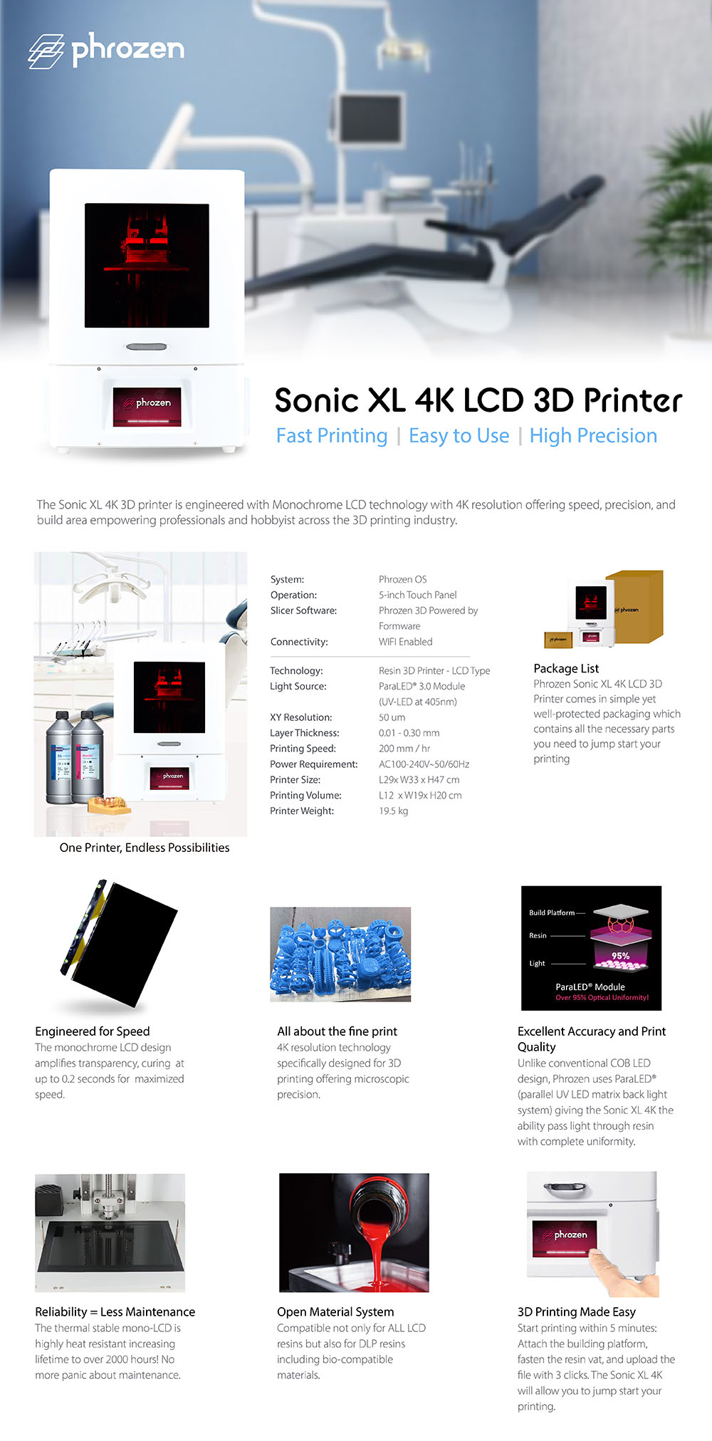 Phrozen Sonic XL 4K 3D Printer