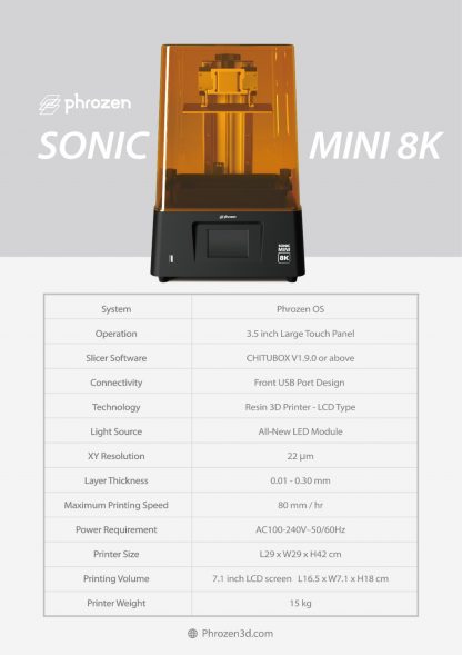 Phrozen Sonic Mini 8K Datasheet