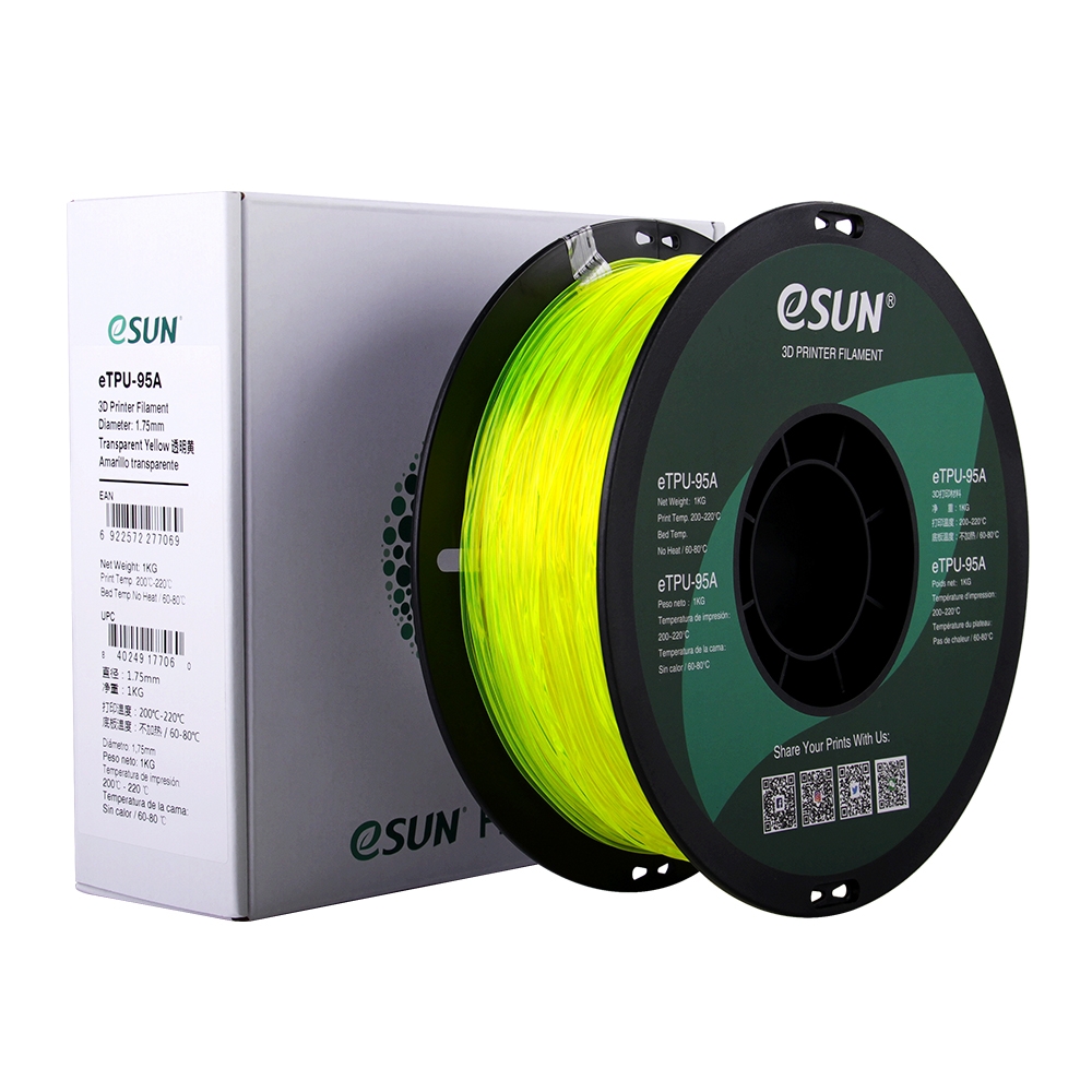 Esun eTPU 95A Transparent Yellow 1.75mm 1KG