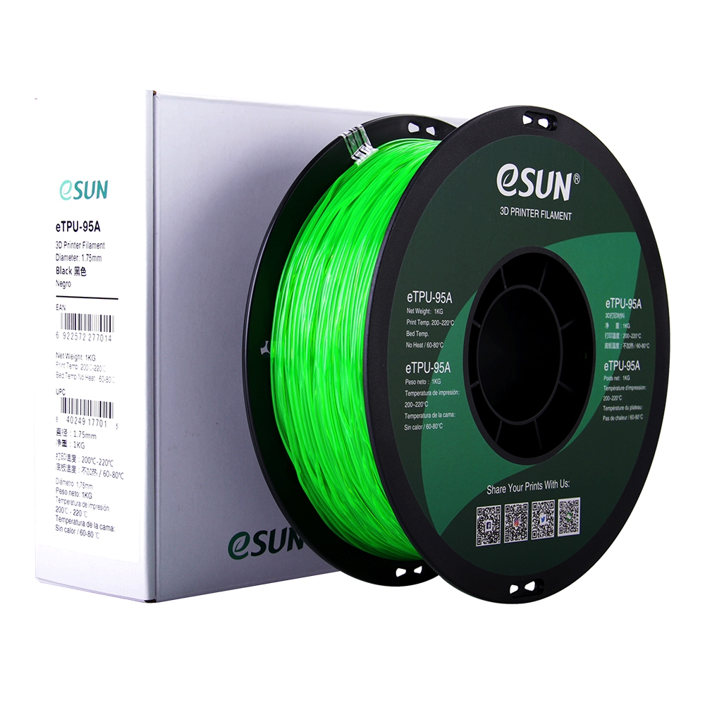 Esun eTPU 95A Transparent Green 1.75mm 1KG